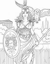 Goddess Athena Selinafenech Colouring Printable Ak0 Godess Zeus sketch template
