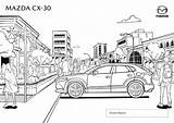 Mazda Colouring sketch template