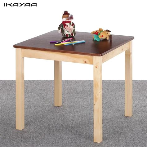 ikayaa fr stock toddler children activity table wooden kids table square children activity table