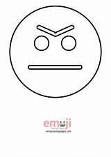 Angry Face Coloring Getcolorings Emoji sketch template