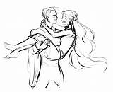 Carrying Drawing Poses Couple Carry Bridal Reference Someone Drawings Style Anime Base Shallura Girl Visit Shiro Kisses Forhead Round Some sketch template