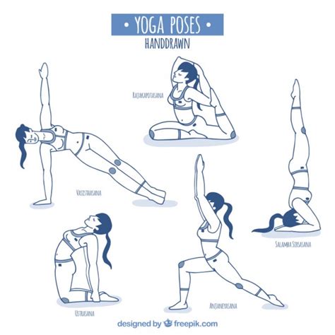 sketches yoga poses  vectors ui