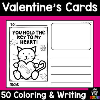 valentines cards   kinder kids teachers pay teachers