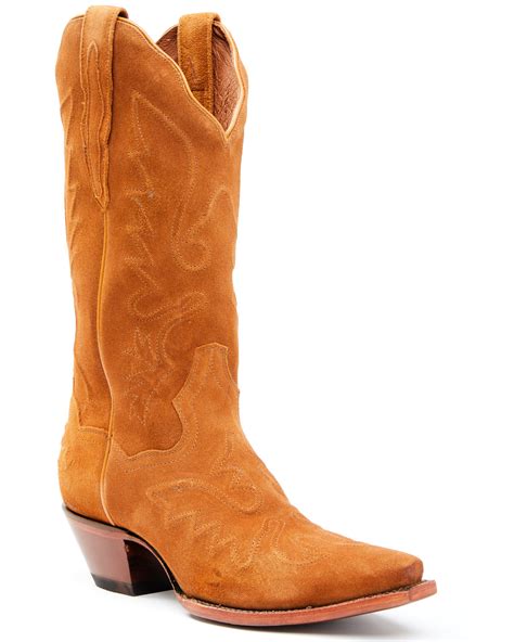 post womens tan suede western boots snip toe boot barn