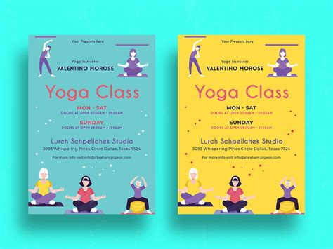 yoga class flyer template  uplabs