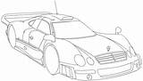 Mercedes Gtr Benz Coloring Clk Pages Printable Line Cars Artwork sketch template