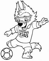 Mundo Mascotes Copas Zabivaka Futebol sketch template