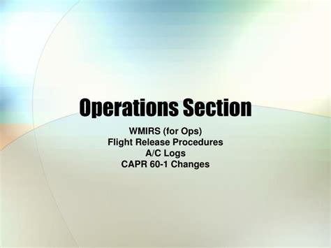 operations section powerpoint    id