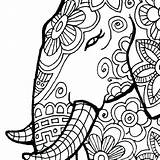 Adults Elephant African Afrikaans Mandala Elefante Stilizzato Profilo Everfreecoloring Albanysinsanity sketch template