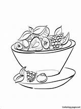 Salad Fruit Coloring Pages Drawing Bowl Color Food Printable Line Print Getdrawings Sketch Drawings Halloween Template Getcolorings sketch template