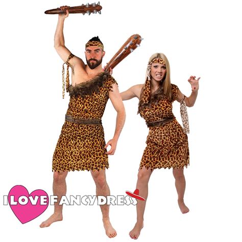 caveman unisex ladies cavegirl fancy dress jungle costume optional club