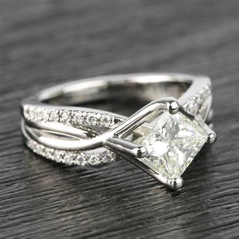 1 10 carat princess twisted split shank diamond ring