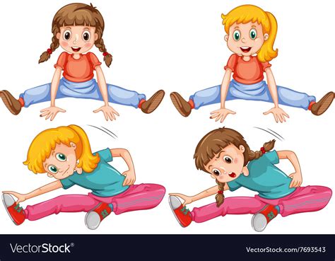 Girls Stretching Her Legs Royalty Free Vector Image