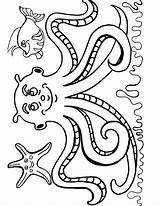 Coloring Octopus Pages Color Fish Animal Animals Print Kids Sea Back Sheets sketch template