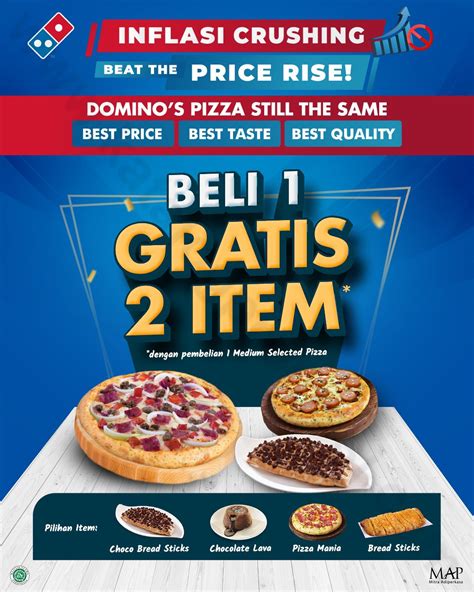 dominos pizza promo gratis  item setiap pembelian  medium pizza pilihan
