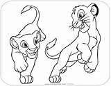 Nala Simba Coloring Pages Lion King Disney Young Printable Disneyclips Mufasa Rafiki Running Sarabi Comments sketch template