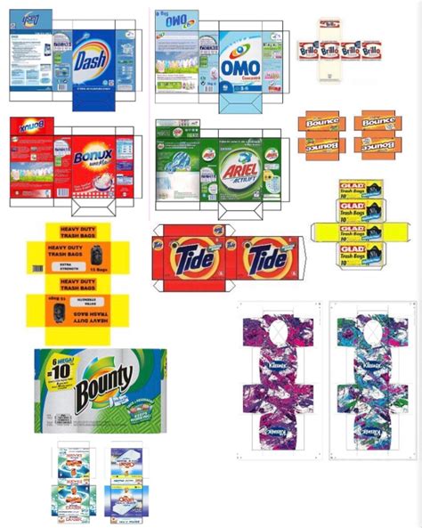 assortment   types  cleaning products  packaging