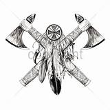 Cherokee Tomahawks Feathers Tat Inca Abrir sketch template