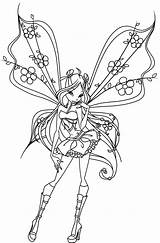 Coloring Pixie Winx sketch template