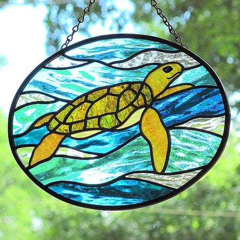 stained glass sea turtle stained glass patterns stained glass art