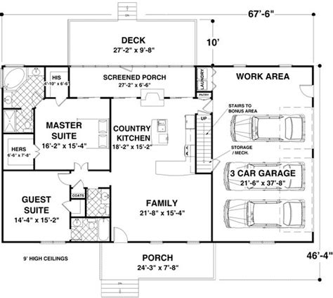 plan ga versatile ranch  large bonus room ranch house plans basement house plans