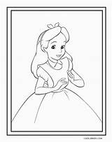 Alice Wonderland Coloring Pages sketch template