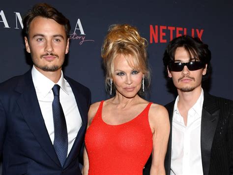 pamela anderson shares  sons    tommy lee heres