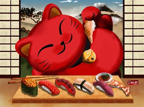 sushi cat sushi cat cats character