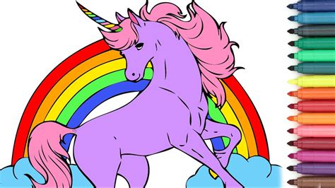 rainbow unicorn coloring page  kids youtube