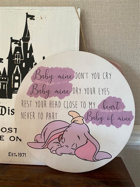 baby  dumbo disney  song lyrics nursery child hanging etsy