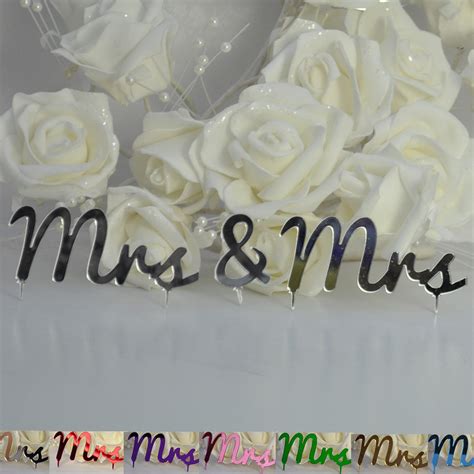 Mrs And Mrs Wedding Cake Topper Same Sex Civil Partnership 3 Piece Set