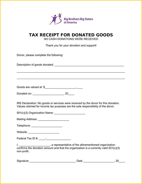 donation invoice template word