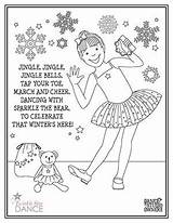Coloring Dance Pages Ballet Holiday Sheets Jingle Bells Class Christmas Colouring Color Teacher Teach Dancers Worksheets Party Next Position Recital sketch template