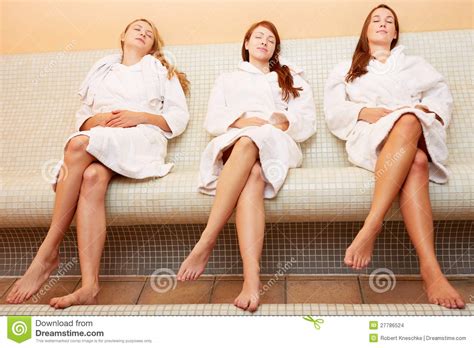 women on heated bench relaxing stock images image 27786524