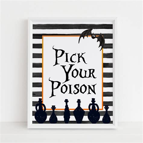 pick  poison table sign halloween table signs ohhappyprintables