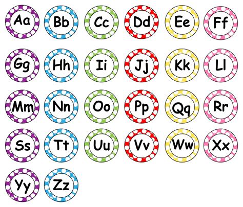 polka dot alphabet    printables printablee