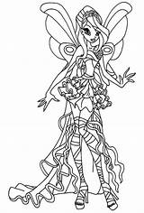 Coloring Winx Pages Bloom Sirenix Girls Harmonix sketch template