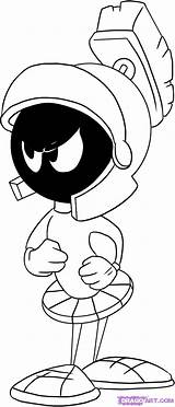 Marvin Martian Tunes Looney Cartoons Colouring Martien Tatouages sketch template