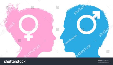 silhouette man and woman heads with male and female sex