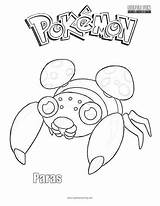 Pokemon Coloring Paras sketch template