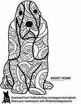 Coloring Dog Pages Book Hound Basset Ornaments Felt Dogs Colour Adult Man sketch template