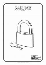 Coloring Pages Padlock Cool Objects Kids Print sketch template