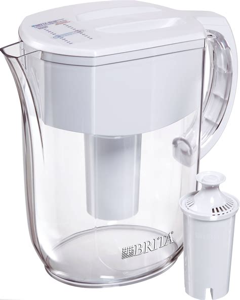 brita large  cup water filter pitcher   standard filter bpa  everyday white