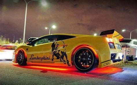 Rampaging Lambo Yellow With Neon Orange Lights Cars And