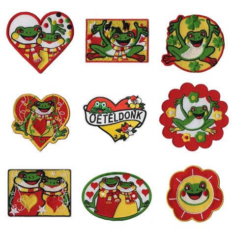 diy oeteldonk frog patch embroidered patch  clothing badges  clothes iron  patch