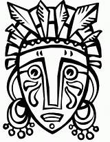 Mask African Coloring Pages рисунки Azcoloring источник sketch template