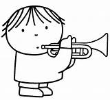 Kleurplaten Trompet Trumpet Bruna Juf Instruments Tekeningen Boekomslagontwerp Muziekinstrumenten Joyce Blanca Uitprinten Downloaden Muzikant sketch template
