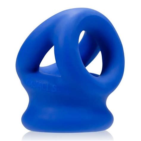 oxballs tri squeeze cocksling ball stretcher blue on