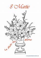 Colorat Desene Mamei Ziua Flori Planse Mama Martie Fise Primavara Felicitare Vaza Cuvinte Cheie Imaginea Educative sketch template