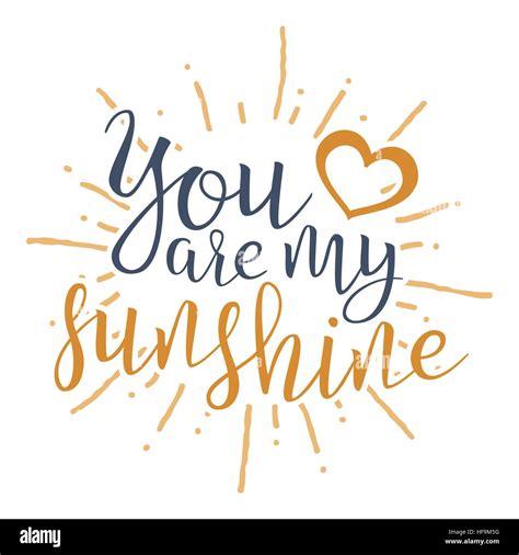 sunshine handwritten lettering quote  love